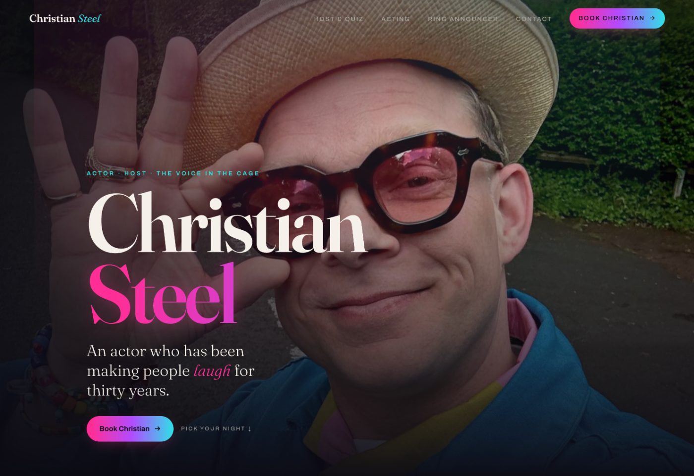 The Christian Steel website, actor and host